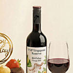 Birthday Flowers Cake & Wine Bundle