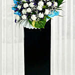 Blessed Soul Condolence Mixed Flowers Black Stand