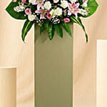 Heartfelt Condolence Mixed Flowers Grey Stand