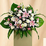 Heartfelt Condolence Mixed Flowers Grey Stand