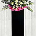 Rest In Peace Condolence Mixed Flowers Black Stand