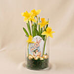 Easter Daffodils and Chocolates vase