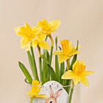 Easter Daffodils and Chocolates vase