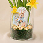 Easter Daffodils and Chocolates vase