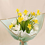 Daffodils and Tulips Birthday Flower Hand Bouquet