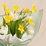 Daffodils and Tulips Birthday Flower Hand Bouquet