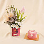 Women’s Day Graceful Blooms n Cake Combo