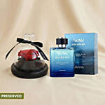 Valentines Day Forever Red Rose and Perfume Gift For Him