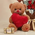 Adorable Love Gift Combo Arrangement with Floral Heart Cake