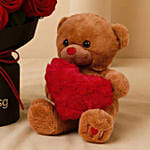 Valentine’s Premium Red Roses & Teddy Gift Combo