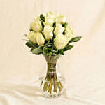 Vase Of Elegant 12 White Roses