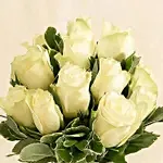 Vase Of Elegant 12 White Roses