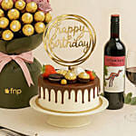 Birthday Celebration - Roses Rochers Cake & Wine