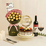 Birthday Celebration - Roses Rochers Cake & Wine