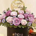 Birthday Flowers Cake & Wine