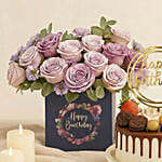 Birthday Gift Set - Roses Cake & Wine
