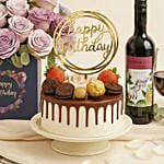 Birthday Gift Set - Roses Cake & Wine