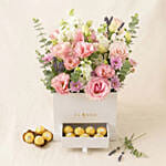 Elegant Mixed Flowers & Ferrero Rocher Black Box