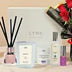 Romantic Red Roses and Cosmetic Gift Set