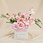 Love You Mom Pink Flowers & Chocolates