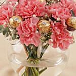 Pink Carnation & Ferrero Rocher Vase Arrangement