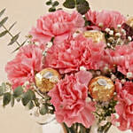 Pink Carnation & Ferrero Rocher Vase Arrangement