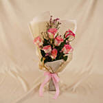 Sweet Pink Rose Hand Bouquet