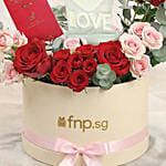 Love Valentine Roses with Chocolate Gift Box & LED Lamp