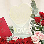 Love Valentine Roses with Chocolate Gift Box & LED Lamp