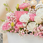 Flowers and Fererro Rocher Chocolate Basket