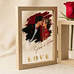 Personalised Printed Photo Frame with Red Roses