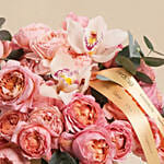 Elegant Peach Rose Bloom Box Arrangement