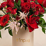 Luxury Red Roses And Gerberas Flower Box Gift