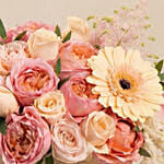 Peach Flowers Beauty Box Arrangement