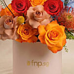 Sunset Flowers Arrangement Box