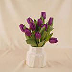 Premium Tulips in Designer Ceramic Vase