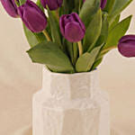 Premium Tulips in Designer Ceramic Vase