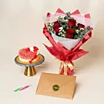 Red Roses N Chocolate Cake Surprise Combo