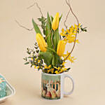 Easter Wishes Bento Cake and Tulips Mug