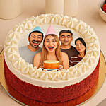 Red Velvet Personalised Photo Cake For Birthday