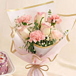 Mother Day Pink Flowers and Bento cake Bundle