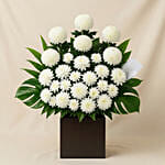 White Ball Mums Flower Stand