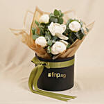 5 White Peonies in a Box