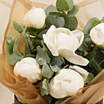 5 White Peonies in a Box