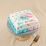 Gender Reveal Celebration Cake Blue Sponge