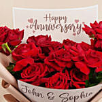 Personalised Rose Anniversary Bouquet