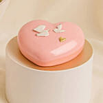 Romantic Pink Roses & Chocolate Heart Cake Combo