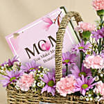 Mother’s Love Pink & Purple Floral Basket with Chocolates