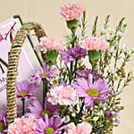 Mother’s Love Pink & Purple Floral Basket with Chocolates
