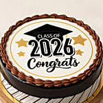 Grad of the Year Theme Chocolate Cake